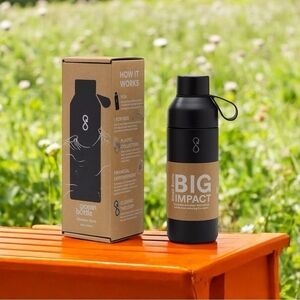 NIB OceanBottle Black Stainless Steel Reusable Water Bottle Thermo Tumbler Flask